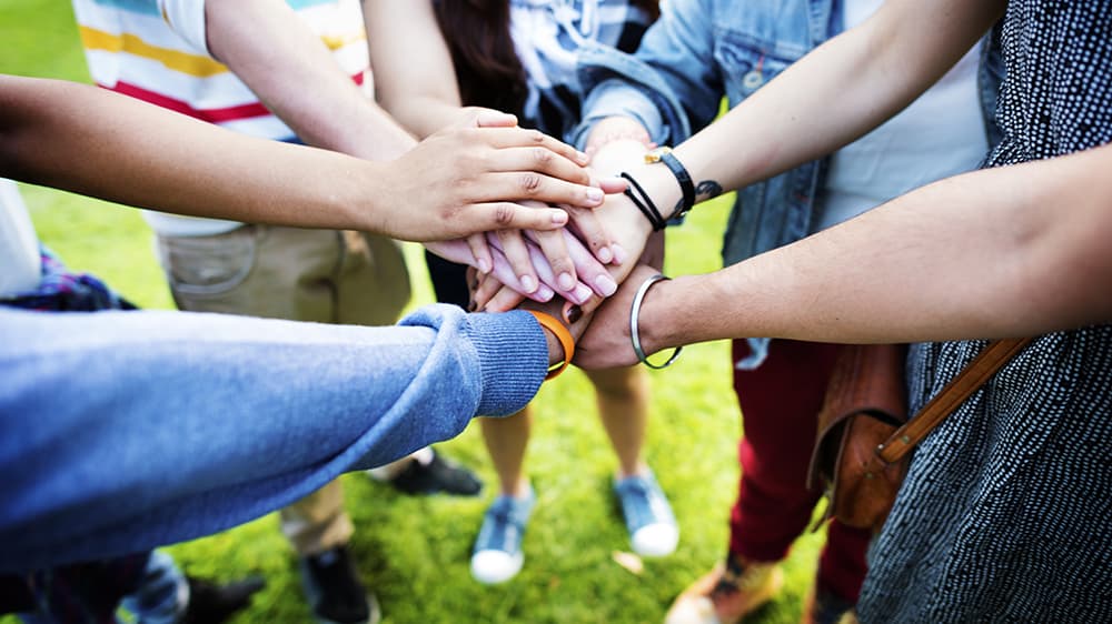 Community hands collaboration background