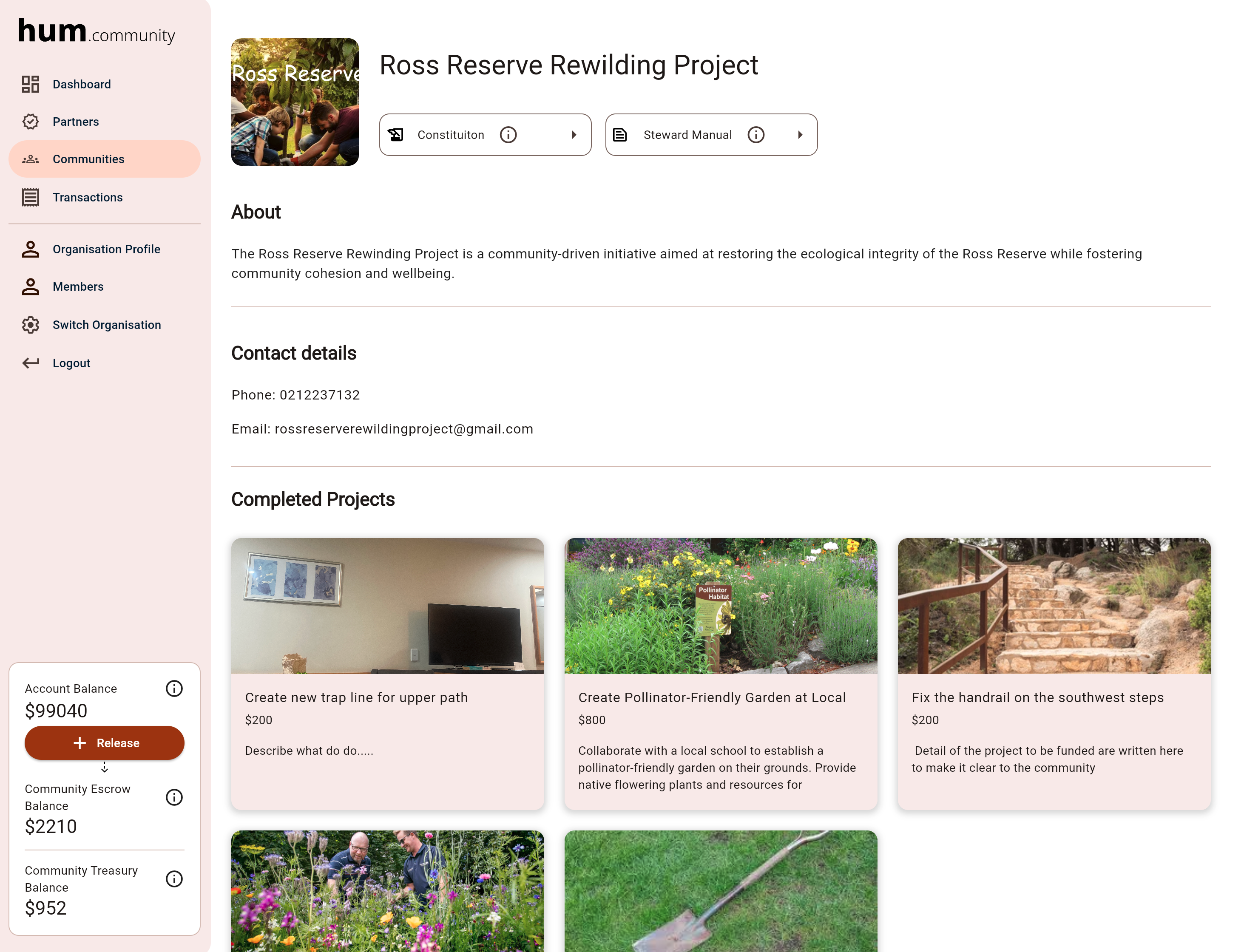 Funder Dashboard - Impact Tracking