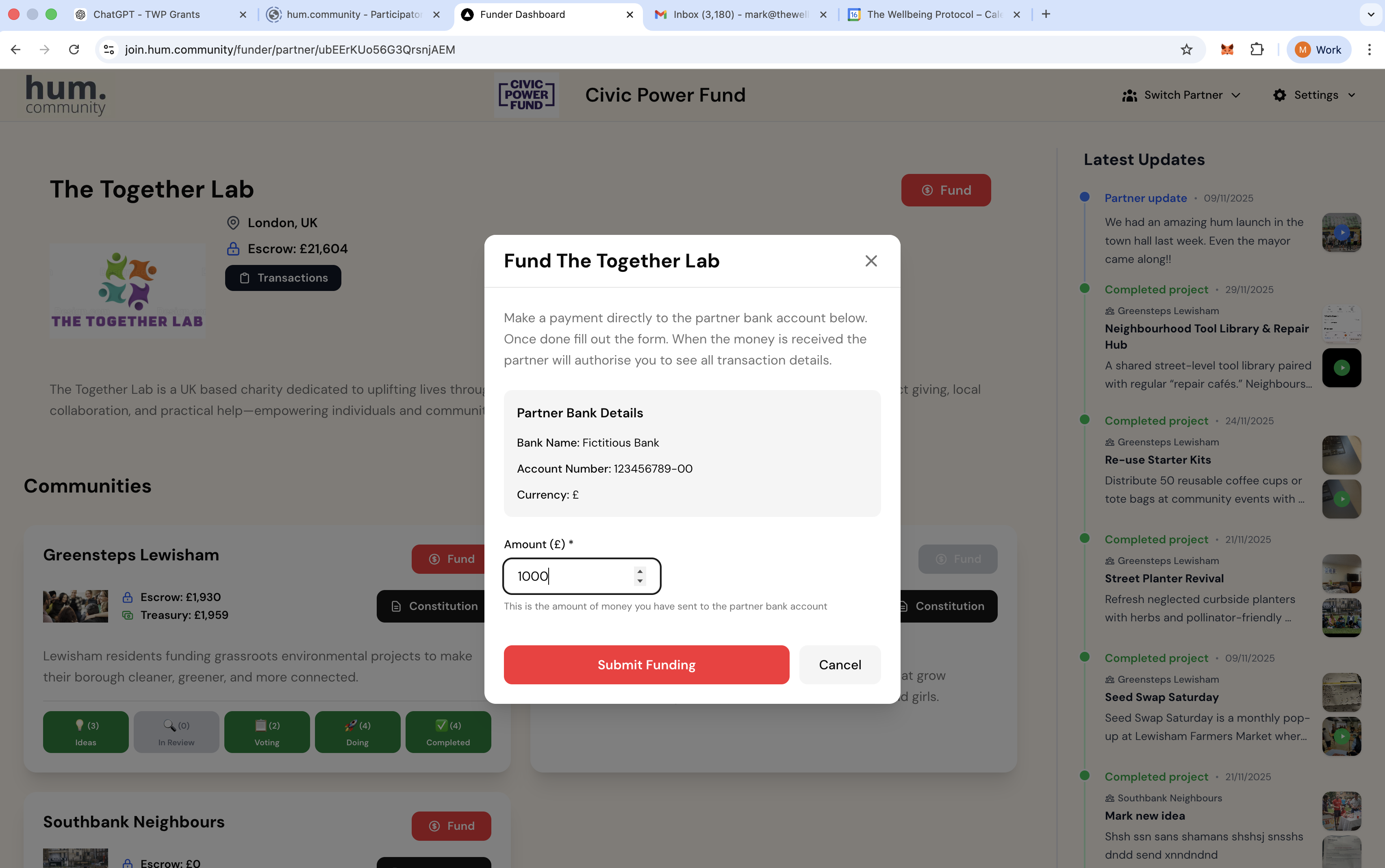 Funder Dashboard - Community Insights