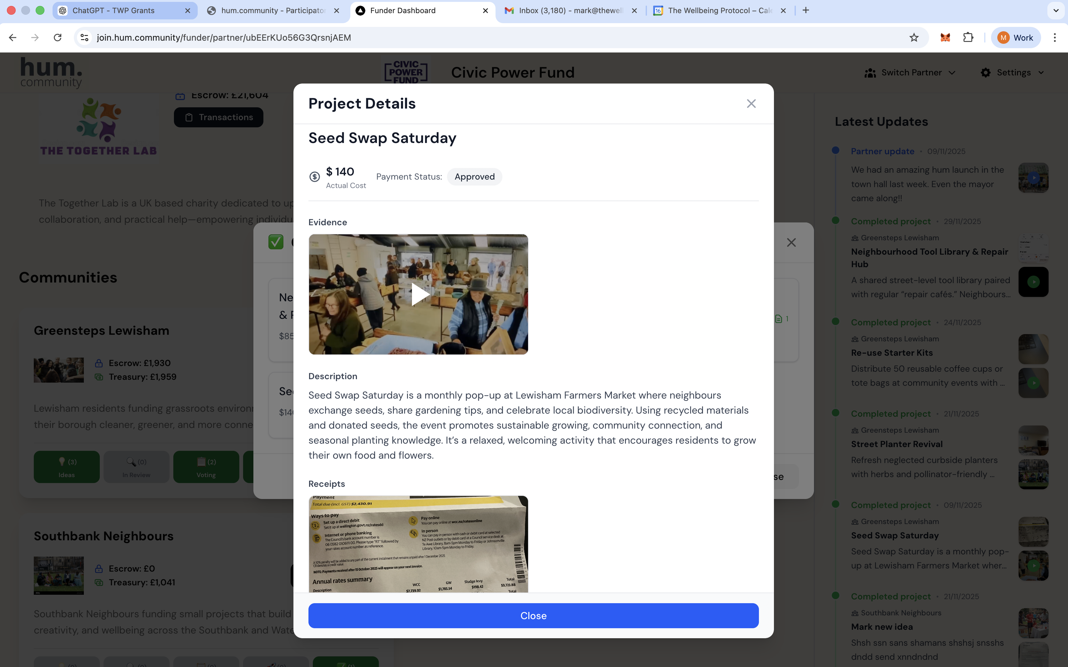 Funder Dashboard - Reports