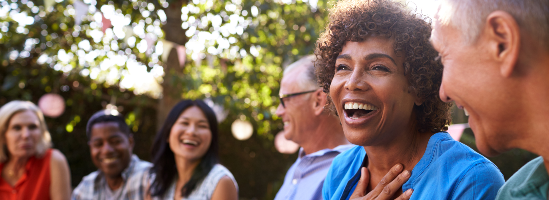 Smiling people community background